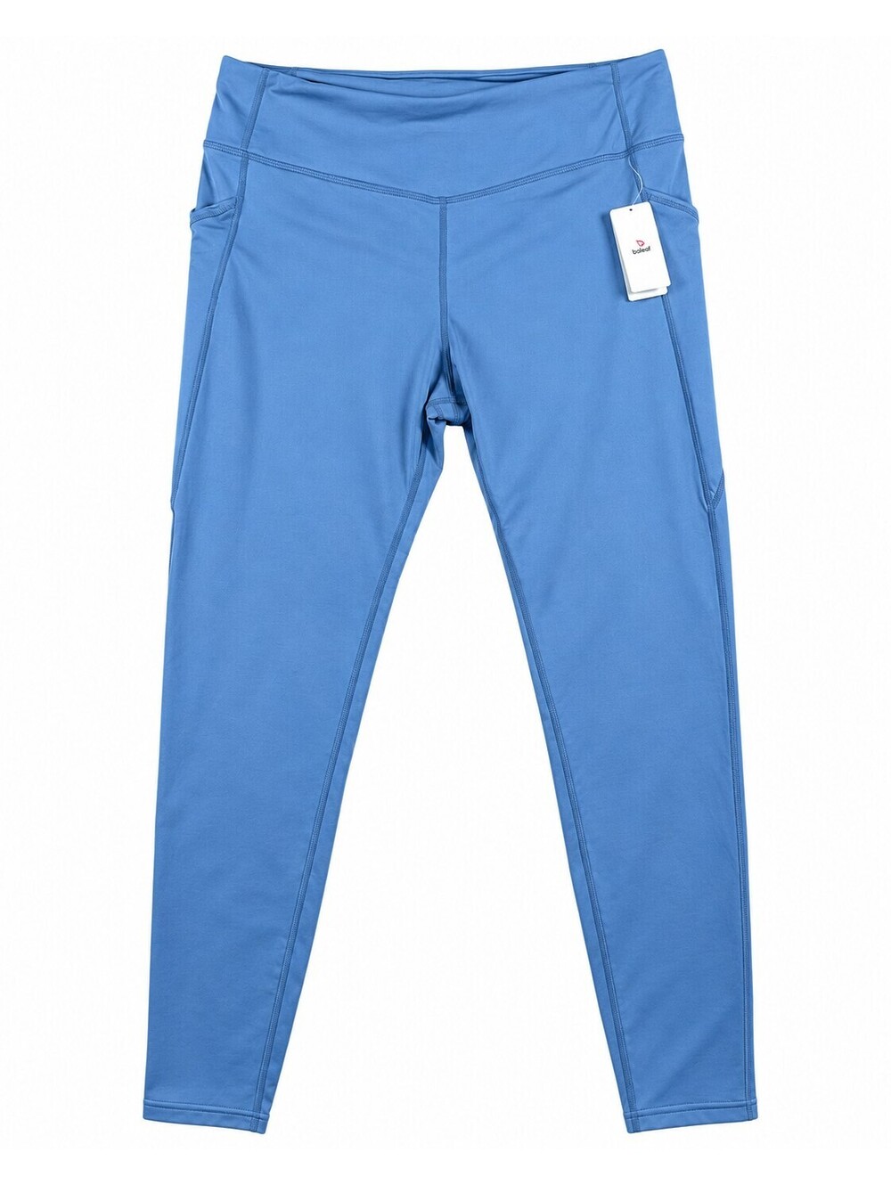 Baleaf Women's Blue High Waist Leggings with Side Pockets, Fleece Lined, Size 2X